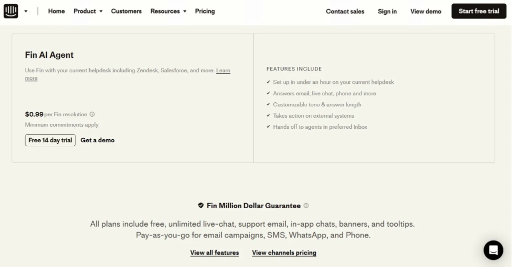 Intercom Fin Pricing Details